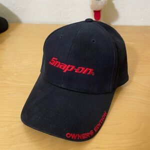 Snap-on Black Cap with Red Embroidery